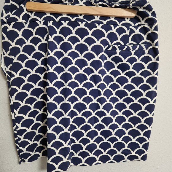 Katherine Way Scalloped Marina Blue White Sport Golf Skort Skirt Medium - Picture 4 of 5